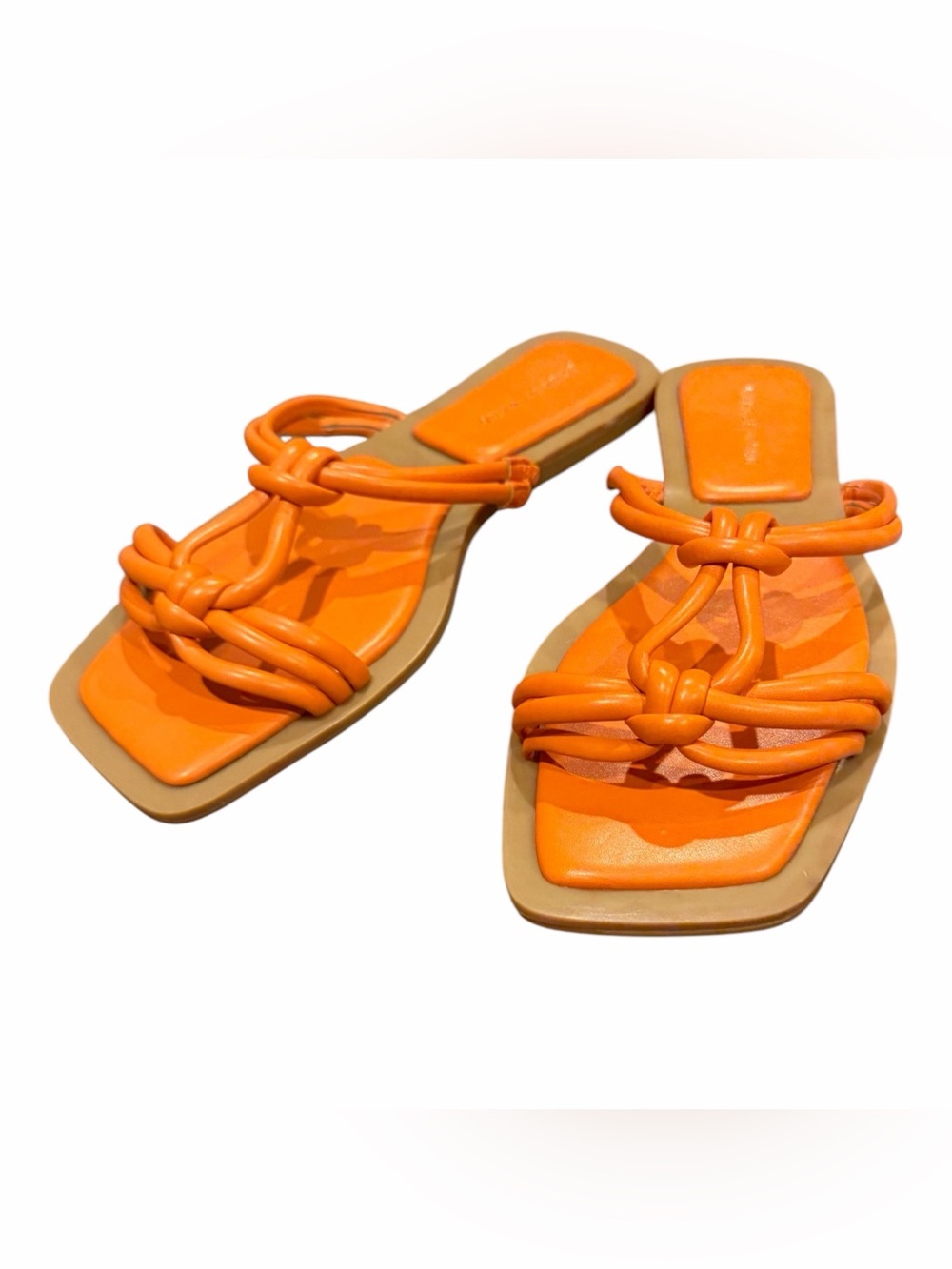 Women’s Orange Knotted Slide Sandals